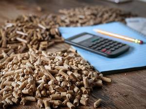 Pellets neben Taschenrechner