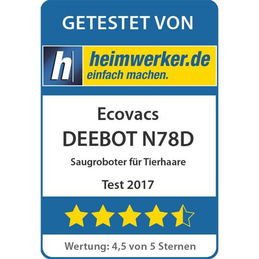 Saugroboter-Test: Ecovacs Deebot N78D Testsiegel