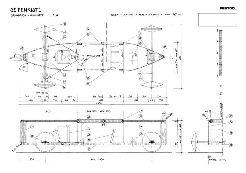 Bauplan mit Maßen