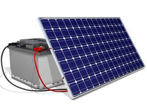 Batterie mit Solarzelle