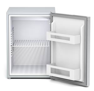 Leerer, offener Standkühlschrank ohne Gefrierfach.