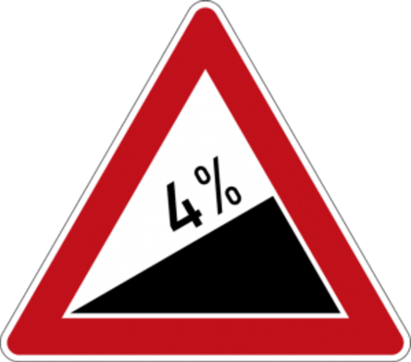 Schild 4 % Steigung