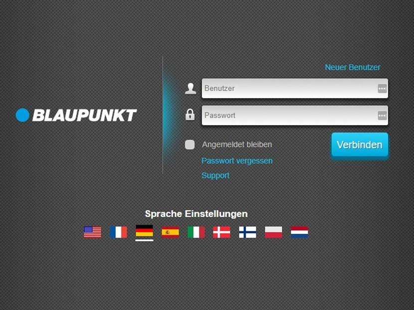 Startbildschirm mit Anmeldung oder Registrierung