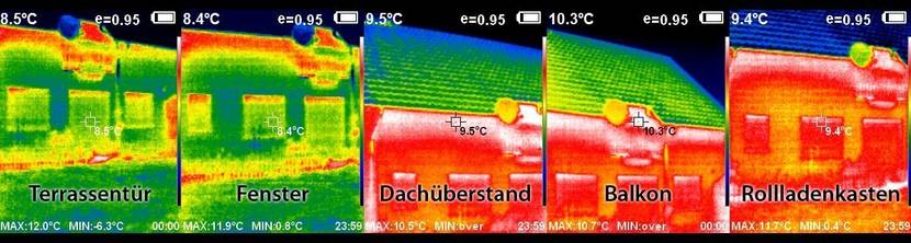 Nicht falsch interpretieren: Rot und blau zeigen nur die wärmsten und kältesten Stellen, können aber eng aneinander liegen.