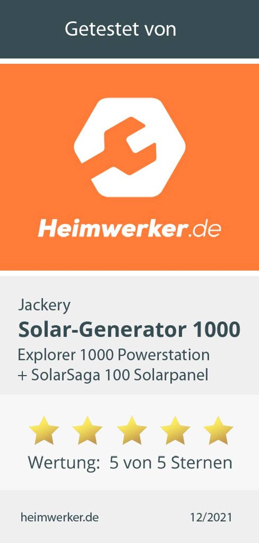 Testsiegel Jackery Explorer 1000