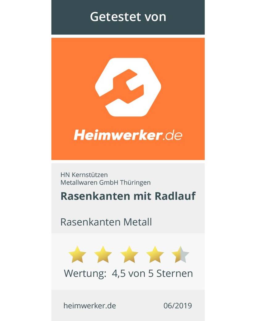 Test Rasenkante Testsiegel
