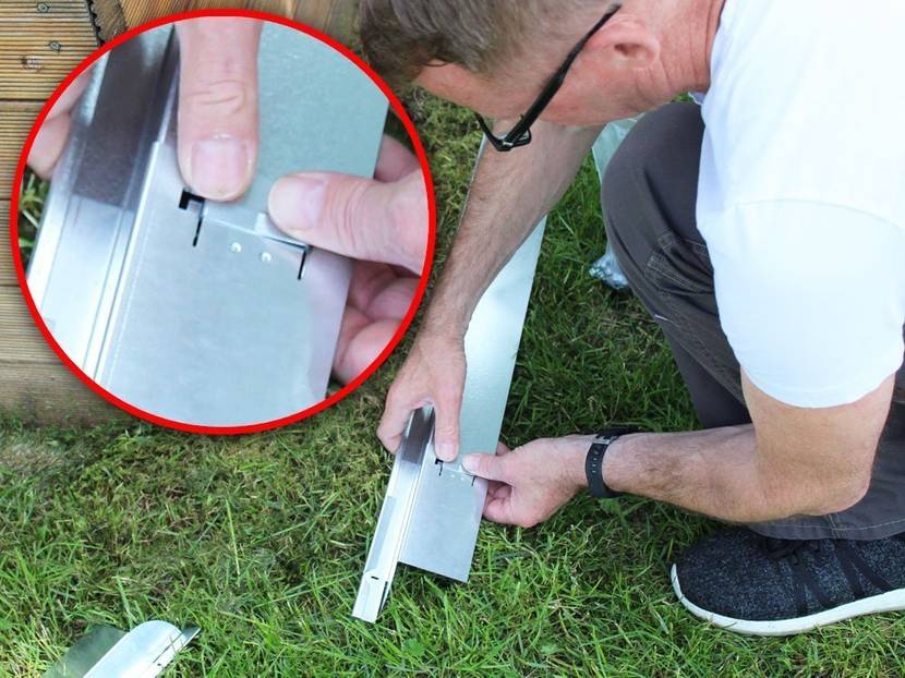 Rasenkanten aus Metall verbinden