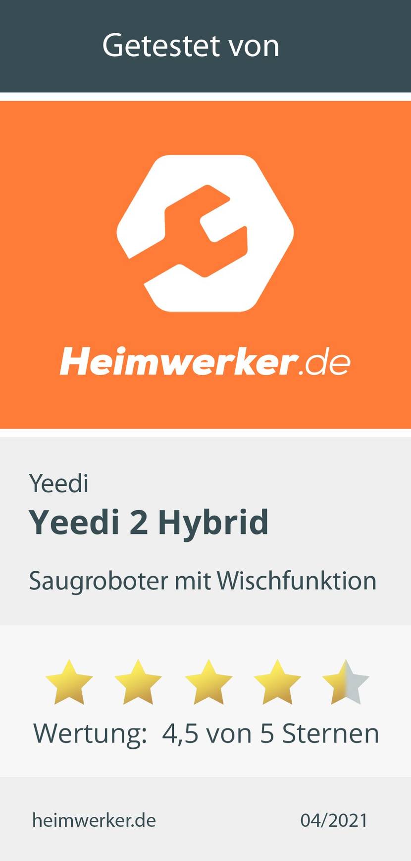 Saugroboter Yeedi Testsiegel