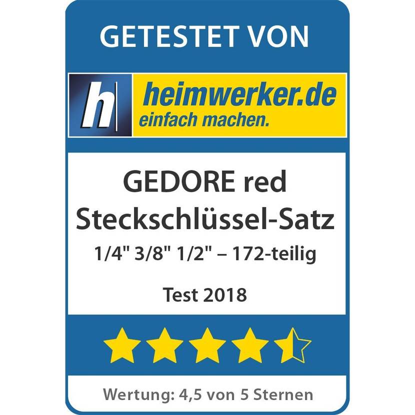Test: Steckschlüssel-Satz mit Umschaltknarren von GEDORE red