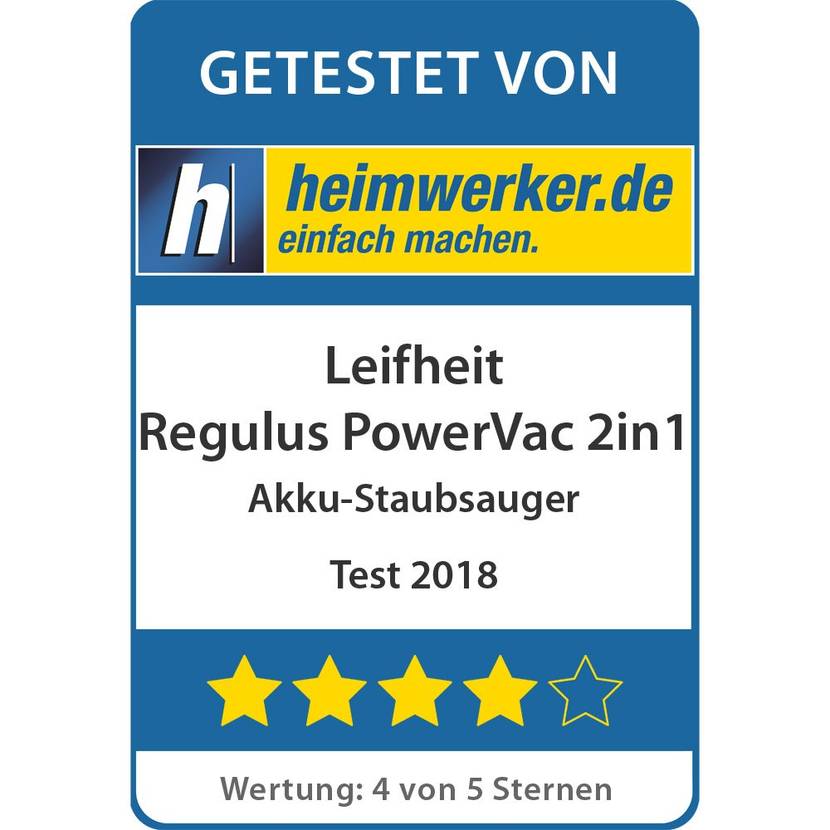 Test Akku-Staubsauger Regulus PowerVac 2in1 - Testsiegel