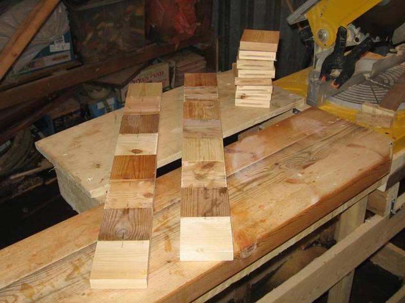 Streifen aus Quadratstücken tischplatte