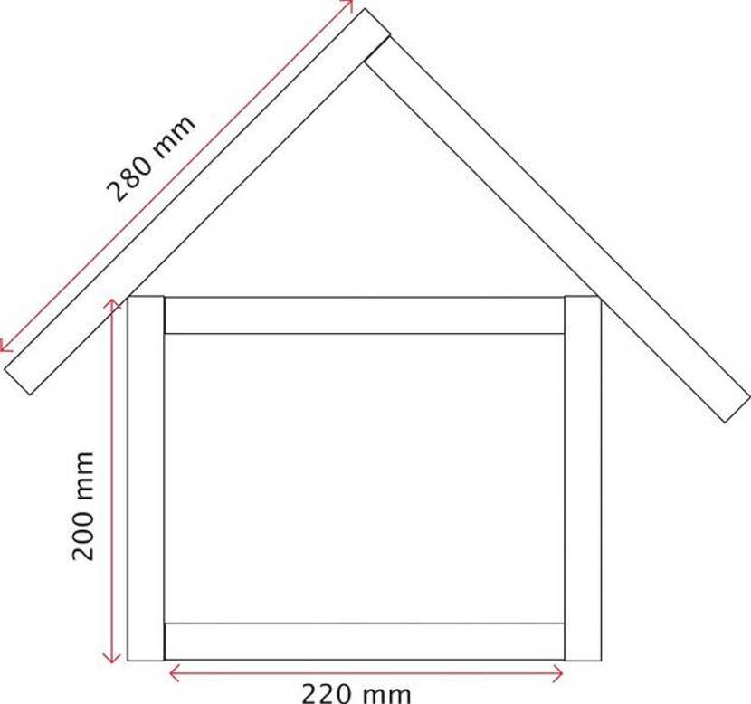 Schablone für das Vogelhaus aus Ästen