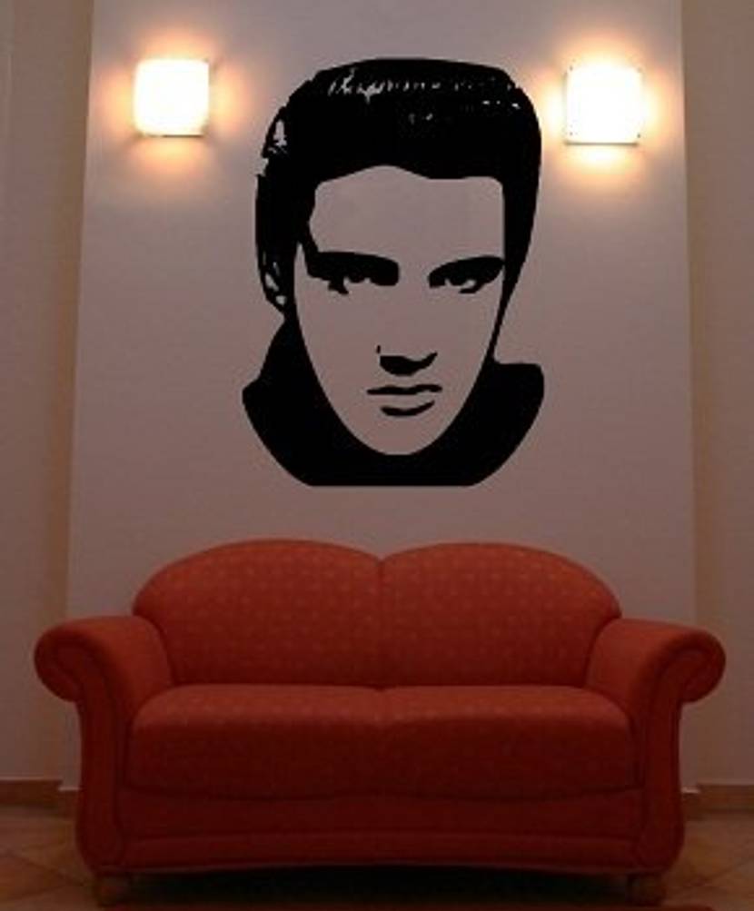 Elvis als mit Pinsel und Farben erstelltes Wandtattoo